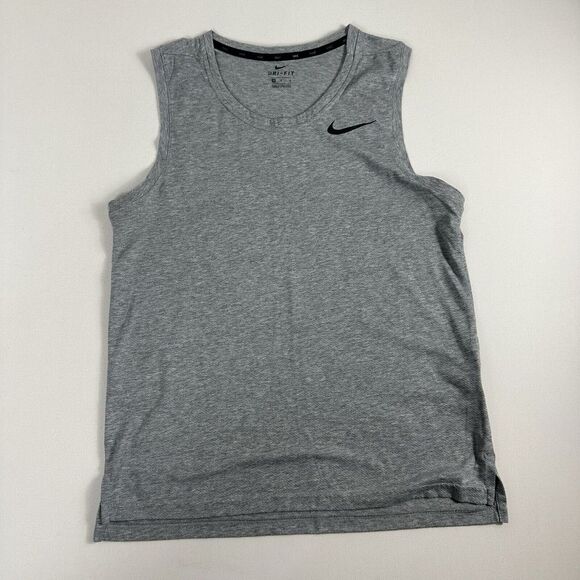 Nike Breathe Training Tank Dry-fit Technology Mens Medium Gray Active AJ7985 Gym - Picture 1 of 8